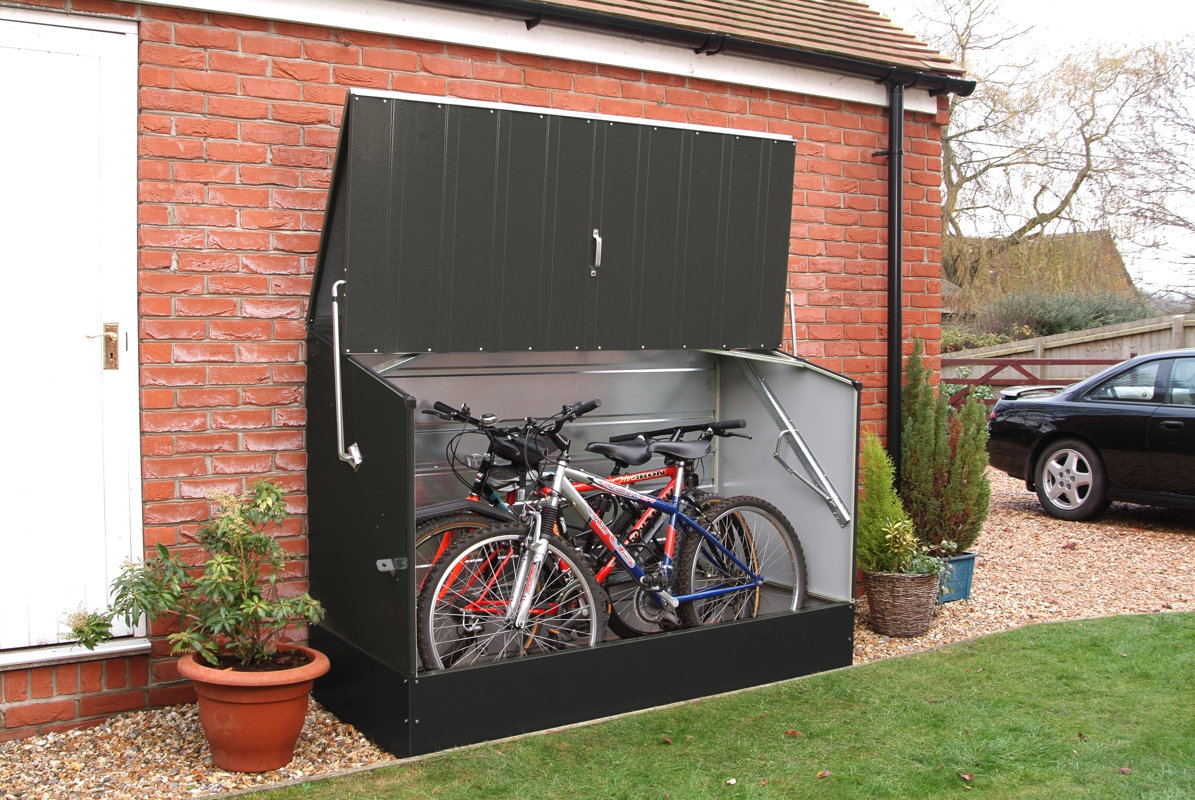Rowlinson 6 ft. 5 in. W x 2 ft. 11 in. D Metal Horizontal Bike Shed
